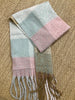 Fringed scarf - Mint/ Pink