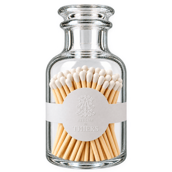 Matches in Glass Jar - White