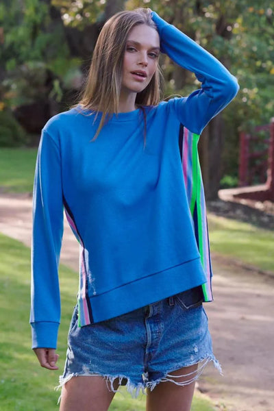 EST 1971 Classic Trim Side Sweatshirt - Cornflower