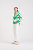 EST 1971 Rugby Cotton Sweatshirt - Green Stripe