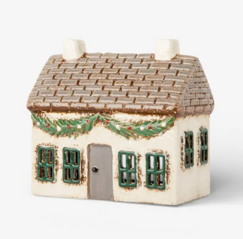 Christmas Tea Light Cottage with Swag