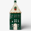 Christmas Tea Light House - Green with Wreath