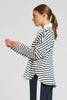 EST Raw Frill Neck Sweatshirt - French Navy & White