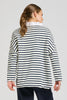EST Raw Frill Neck Sweatshirt - French Navy & White