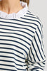 EST Raw Frill Neck Sweatshirt - French Navy & White