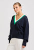 Club Style | Links Sweater - French Navy Green/Club White