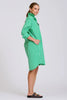 Shirty The Classic Cotton Shirt Dress - Double Green Stripe