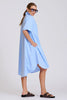 Shirty The Evie Short Sleeve Shirtdress - Double Light Blue Stripe