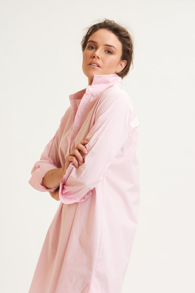 Shirty Popover Shirtdress - Baby Pink