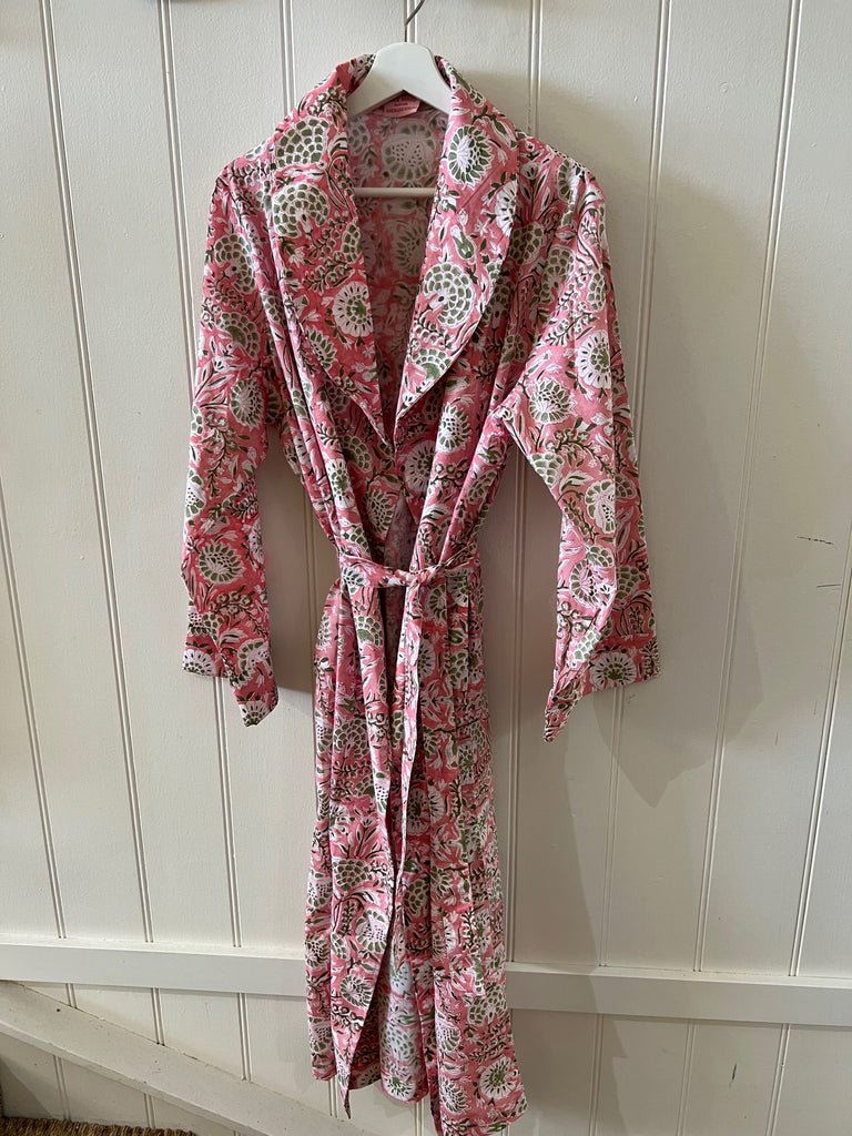 Dressing gown - Peacock Pink & Green