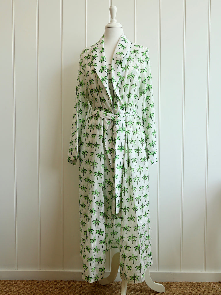 Dressing Gown - Palmtree Green