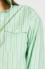 Shirty Boyfriend Shirt with Double Pocket - Lime Stripe