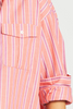 Shirty Boyfriend Shirt with Double Pocket - Coral Stripe