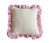 Square reversible outdoor cushion - Pecan & Pink Frill