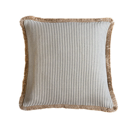 Square outdoor cushion - Grey Pinstripe