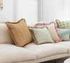Square outdoor cushion - Pink & Yellow Stripe