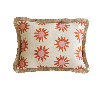 Rectangular outdoor cushion - Pink & Orange Floral