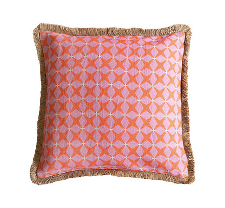 Square outdoor cushion - Pink & Orange Geometric