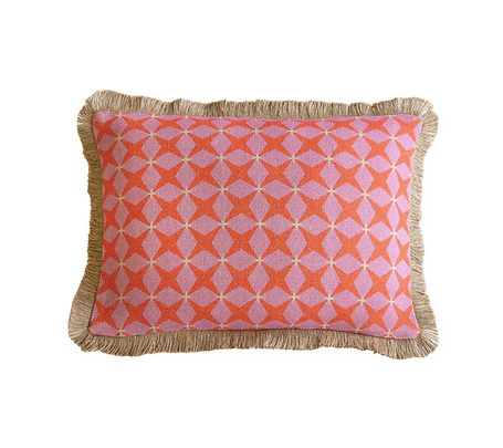 Rectangular outdoor cushion - Pink & Orange Geometric