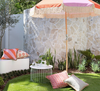 Square outdoor cushion - Pink & Orange Geometric