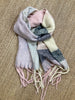 Fringed scarf - Pink/ Cream